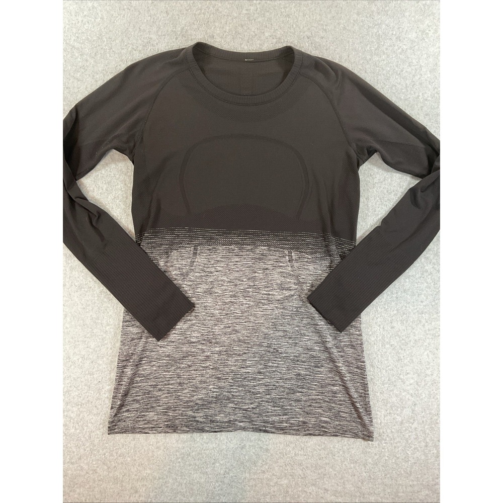 Lululemon Swiftly Tech Long Sleeve Black Ombre Size 12 #407